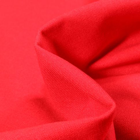 Tissu Coton Lin uni Rouge griotte
