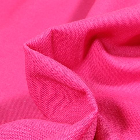 Tissu Coton Lin uni Rose fuchsia