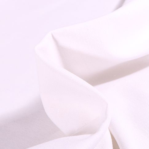 Tissu Coton Lin uni Blanc