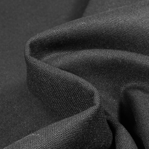 Tissu Coton Lin uni Noir