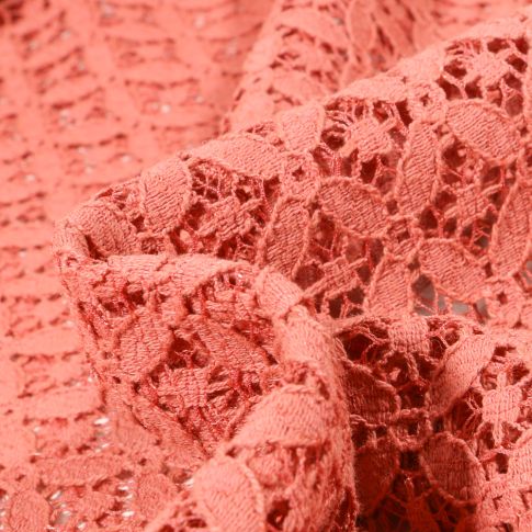 Tissu Dentelle Carla Rose saumon