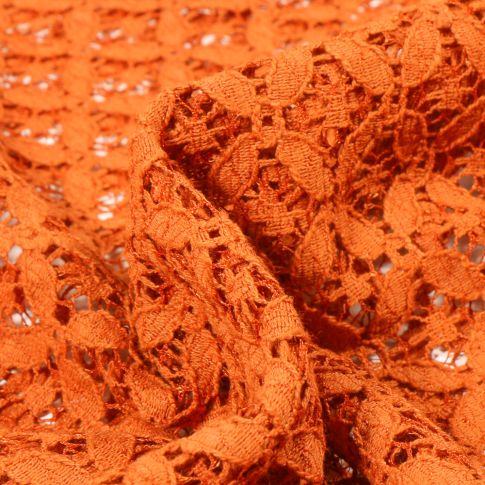 Tissu Dentelle Carla Orange