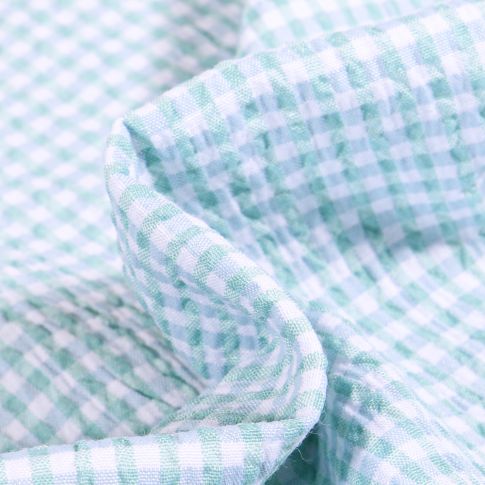 Tissu Seersucker Scarlett Vichy Petits carreaux sur fond Vert menthe