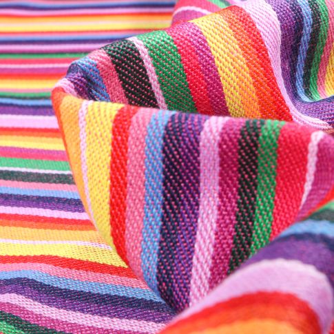 Tissu Jacquard Mexicain sur fond Multicolore