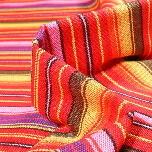 Tissu Jacquard Mexicain sur fond Orange