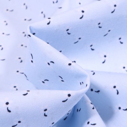 Tissu Coton imprimé LittleBird Petites fleurs sur fond Bleu ciel