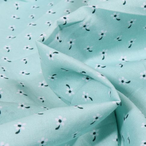 Tissu Coton imprimé LittleBird Petites fleurs sur fond Vert menthe clair