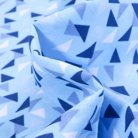 Tissu Coton imprimé LittleBird Triangles sur fond Bleu
