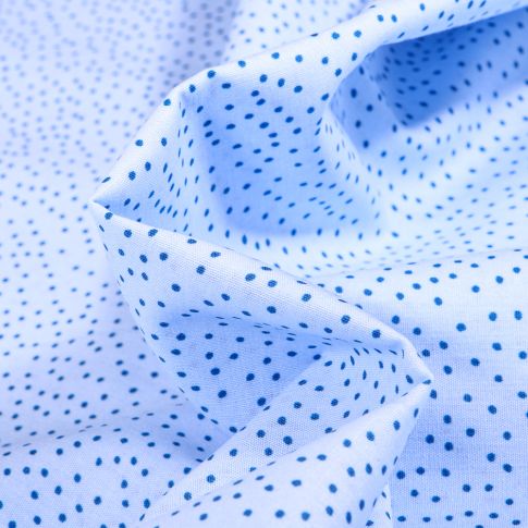 Tissu Coton imprimé Mini pois sur fond Bleu ciel