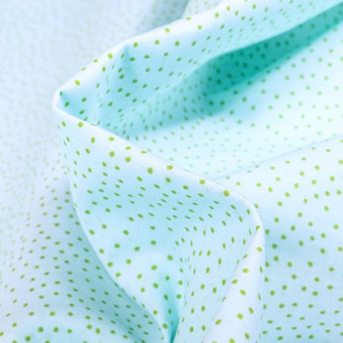 Tissu Coton imprimé Mini pois sur fond Vert menthe