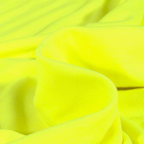 Tissu Jersey Coton uni Jaune fluo