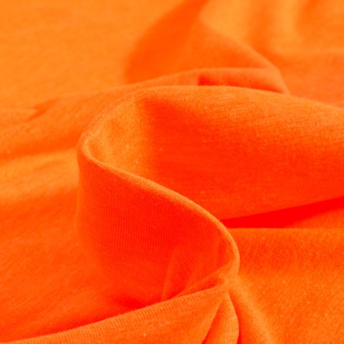 Tissu Jersey Coton uni Orange fluo