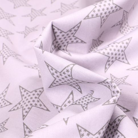 Tissu Coton imprimé Etoiles étoilés sur fond Blanc