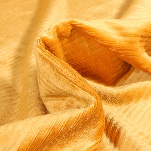 Tissu Velours Jersey côtelé uni Jaune moutarde