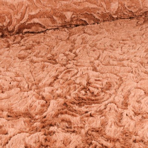 Tissu Fausse fourrure Rosa sur fond Camel