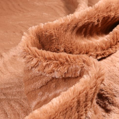 Tissu Fausse fourrure Wavy sur fond Camel