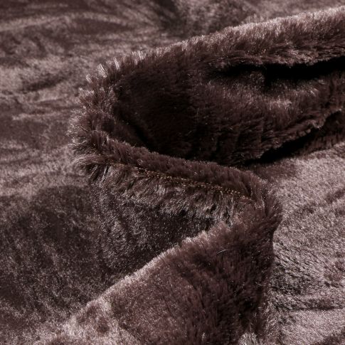 Tissu Fausse fourrure Wavy sur fond Marron foncé