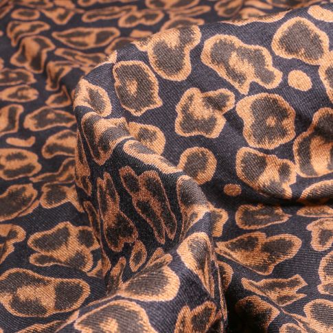Tissu Jersey Viscose  Appoline sur fond Noir