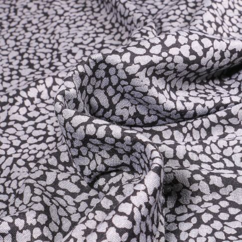 Tissu Jersey Viscose Alba Taches grises sur fond Noir