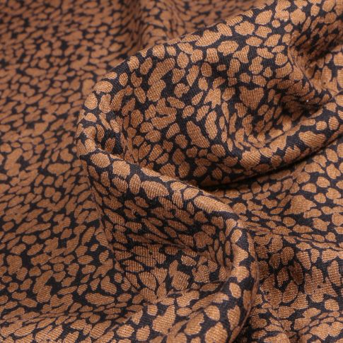 Tissu Jersey Viscose Alba Taches bleues sur fond Noir