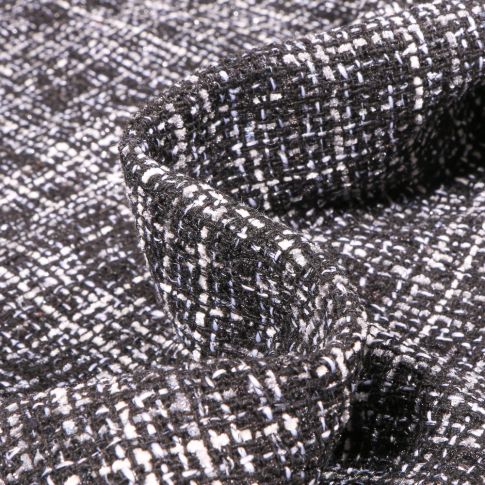 Tissu Tweed Coco sur fond Noir