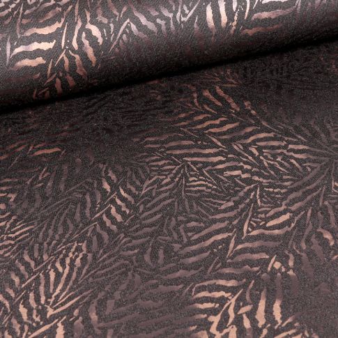 Tissu Jersey Milano métallisé Emy Zébré sur fond Noir