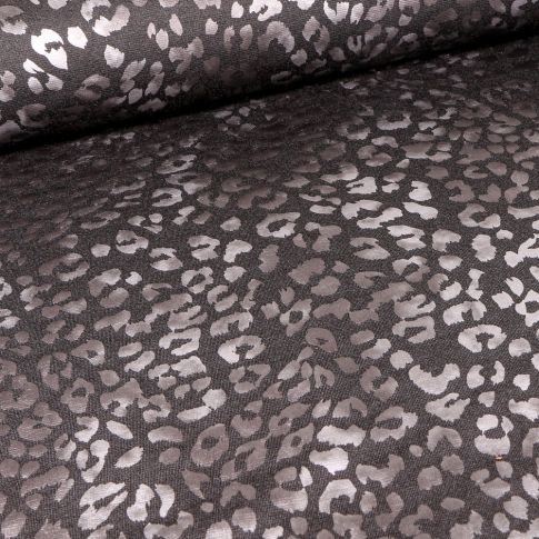 Tissu Jersey Milano Tache métallisée sur fond Argent