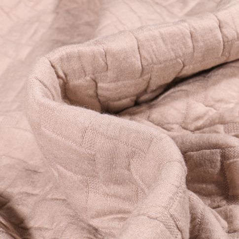 Tissu Sweat matelassé Rectangle sur fond Beige