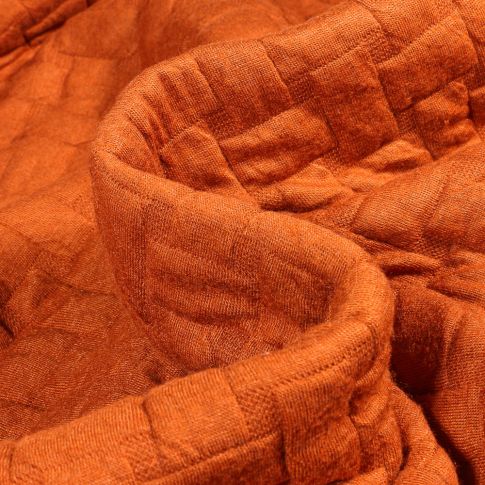Tissu Sweat matelassé Rectangle sur fond Orange
