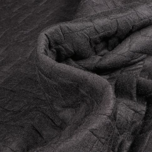 Tissu Sweat matelassé Rectangle sur fond Noir