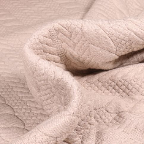 Tissu Sweat matelassé Torsade sur fond Beige sable