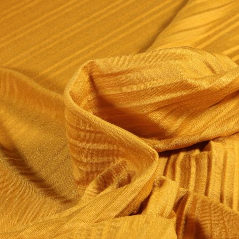 Tissu Maille Plissé uni Jaune