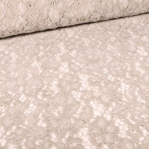 Tissu Dentelle chenille Lara Gris