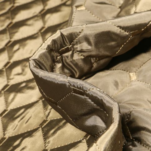 Tissu Doudoune  Kélia sur fond Vert kaki