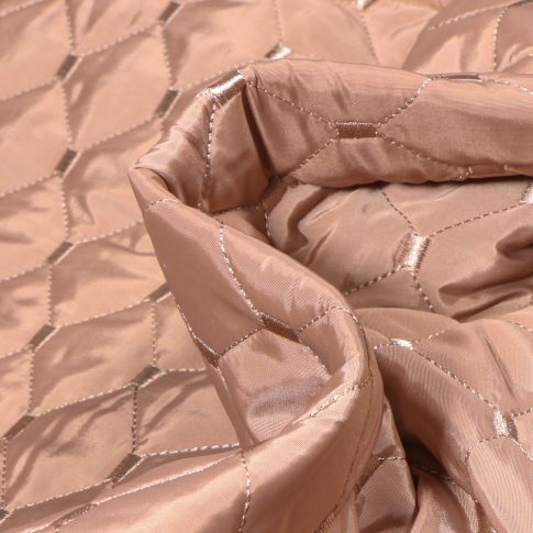 Tissu Doudoune  Kélia sur fond Rose nude
