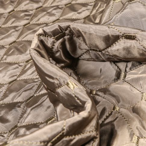 Tissu Doudoune  Kélia sur fond Bronze