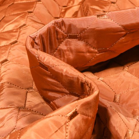 Tissu Doudoune  Kélia sur fond Cuivre