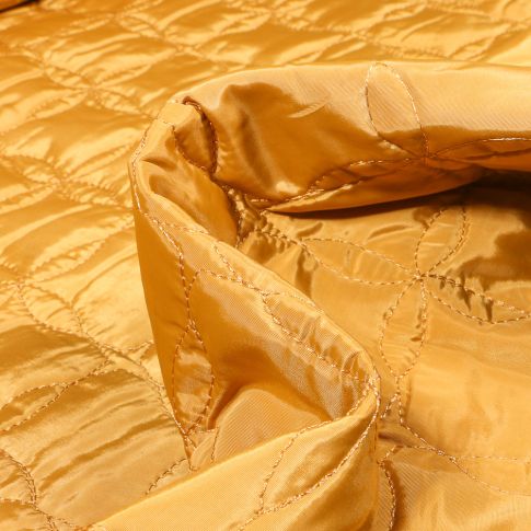 Tissu Doudoune  Délia sur fond Jaune