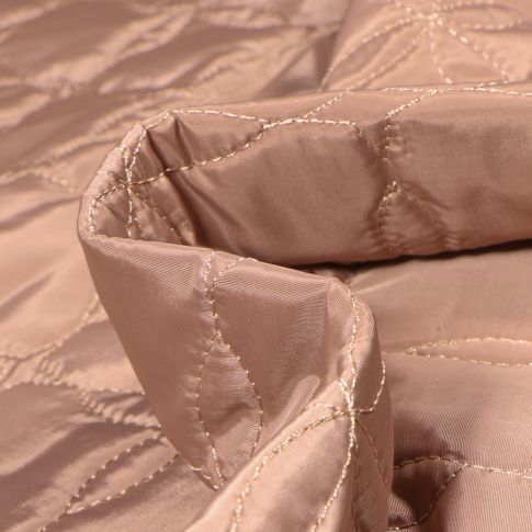 Tissu Doudoune  Délia sur fond Rose nude