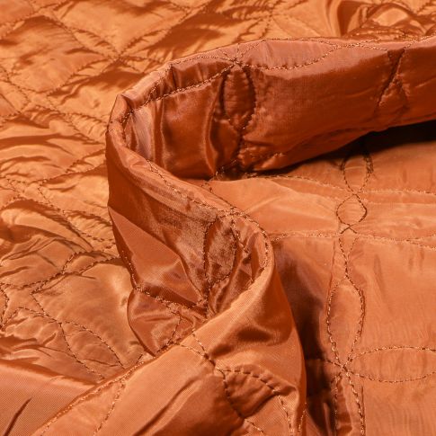 Tissu Doudoune  Délia sur fond Cuivre