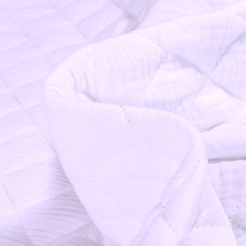 Tissu Double gaze Matelassée uni Blanc