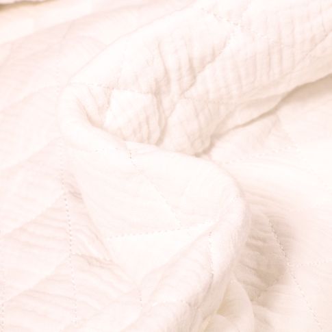 Tissu Double gaze Matelassée uni Blanc cassé