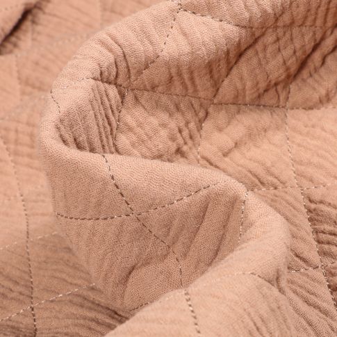 Tissu Double gaze Matelassée uni Cappuccino