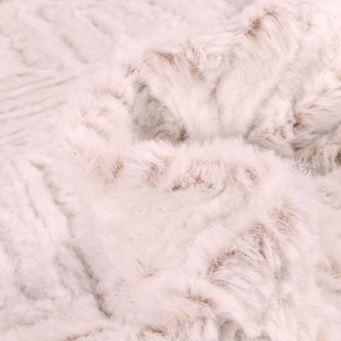 Tissu Fausse fourrure Chevrons sur fond Beige
