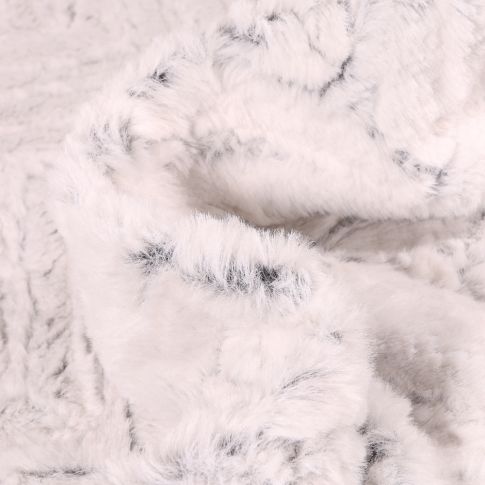Tissu Fausse fourrure Chevrons sur fond Gris