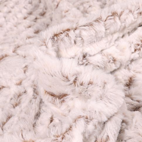 Tissu Fausse fourrure Croco sur fond Beige