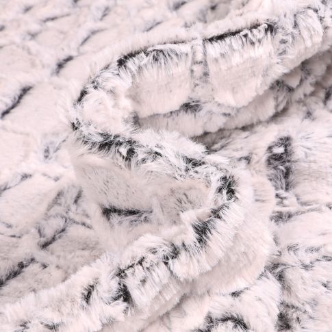 Tissu Fausse fourrure Croco sur fond Gris