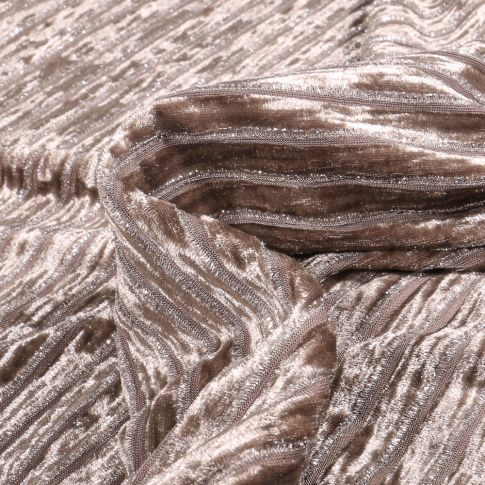 Tissu Velours  Ausbrenner sur fond Beige