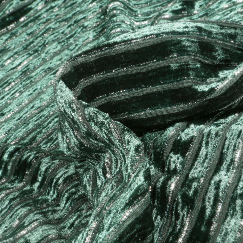 Tissu Velours  Ausbrenner sur fond Vert sapin