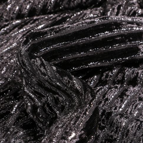 Tissu Velours  Ausbrenner sur fond Noir